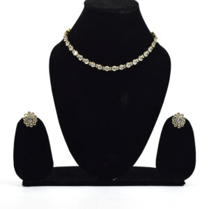 Classic Gold-Tone Diamond-Look Choker & Studs