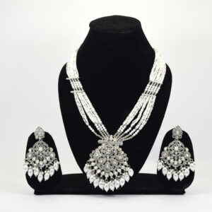 Royal Maroon Seed Bead Layered Necklace Set